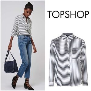 TOPSHOP Mix Stripe Blouse